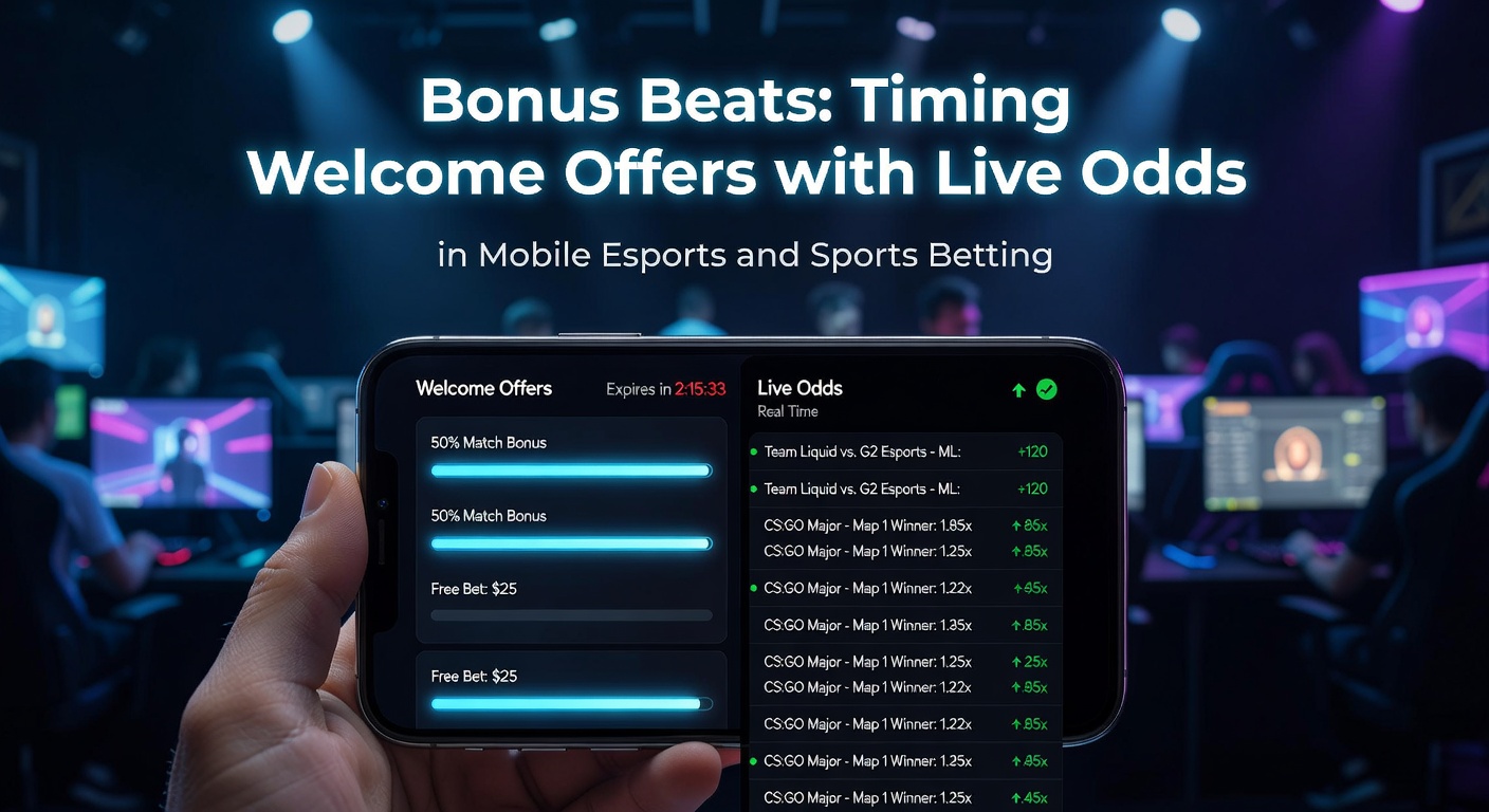 Smartphone mit Live-Quoten und Bonus-Angeboten auf einem Esports-Match-Hintergrund