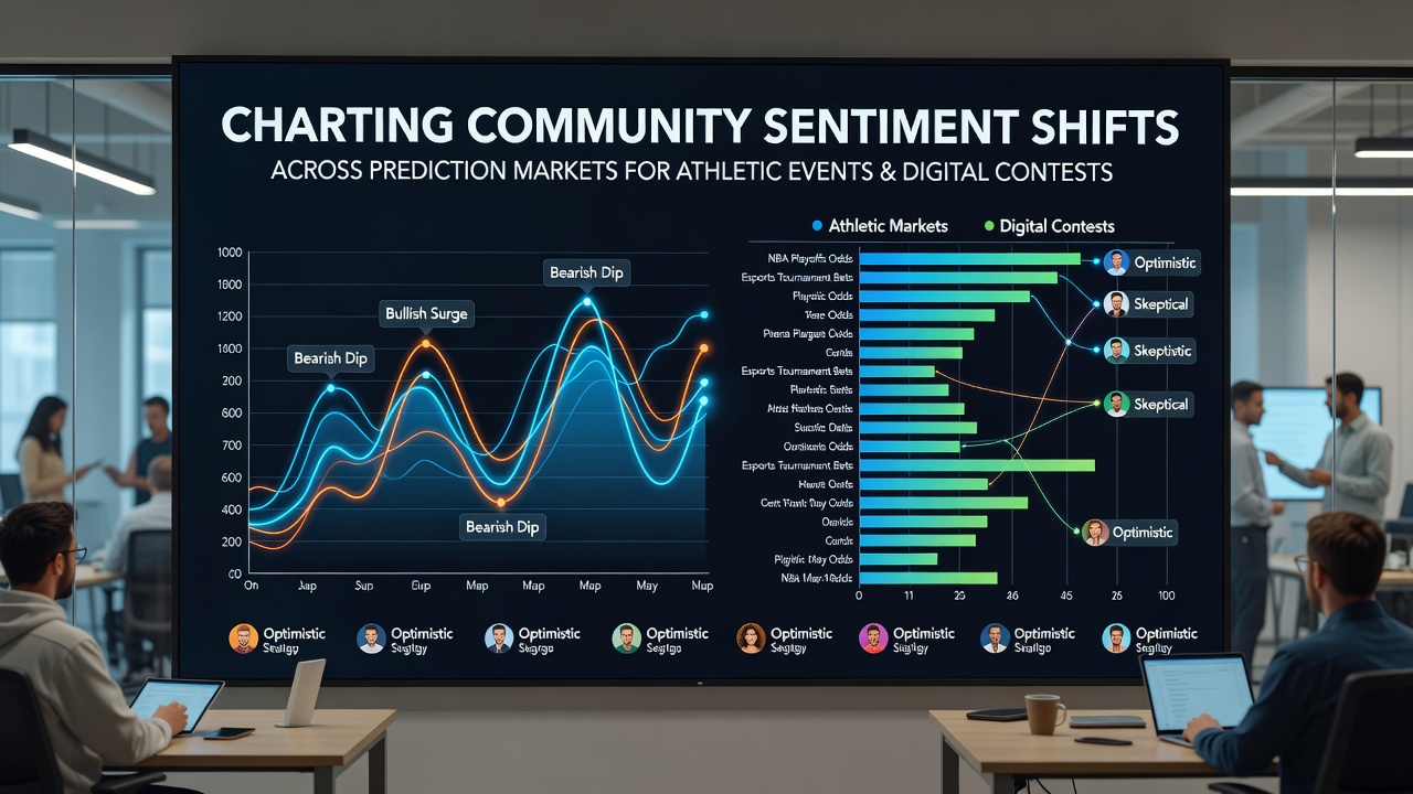 Visualisierung von Stimmungsverschiebungen in Prognosemärkten für Sport und digitale Events