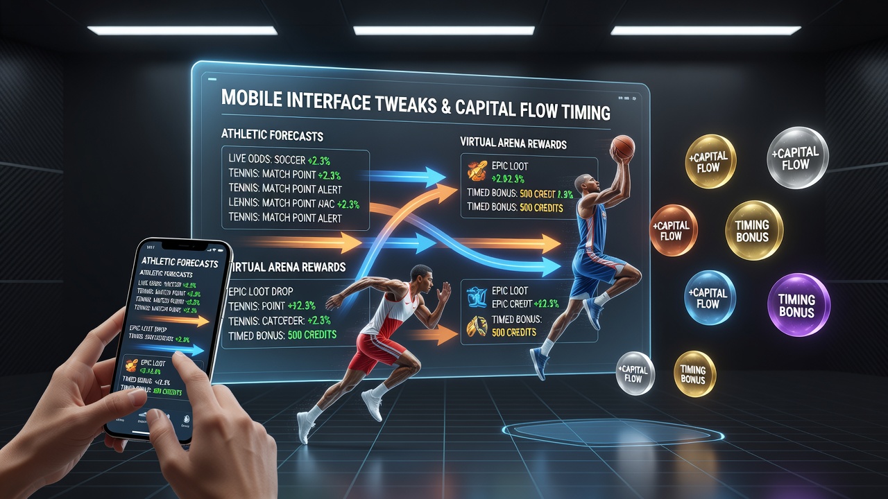 Mobile Benutzeroberfläche mit angepassten Schaltflächen für Sportwetten und E-Sport-Belohnungen