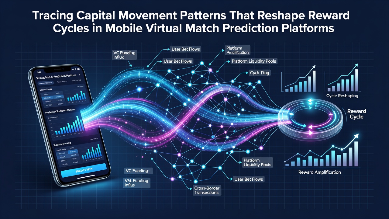 Darstellung von Kapitalflüssen und Belohnungszyklen auf mobilen virtuellen Prognoseplattformen